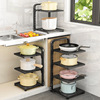 kitchen Shelf household to ground multi-storey Cookware Storage Shelf multi-function water tank cupboard Stratified Pot rack