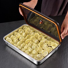 316 ステンレス鋼冷蔵庫保存餃子ボックス工場卸売 304 収納正方形ボックス正方形プレート食品グレード冷蔵庫特別な