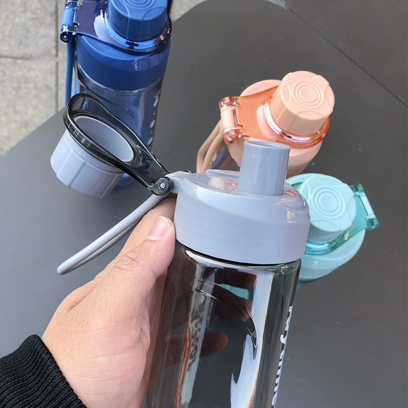 Спортивная бутылка для воды Harajuku, пластик 600–680 мл, крышка с ремешком и переносная школьная кружка
