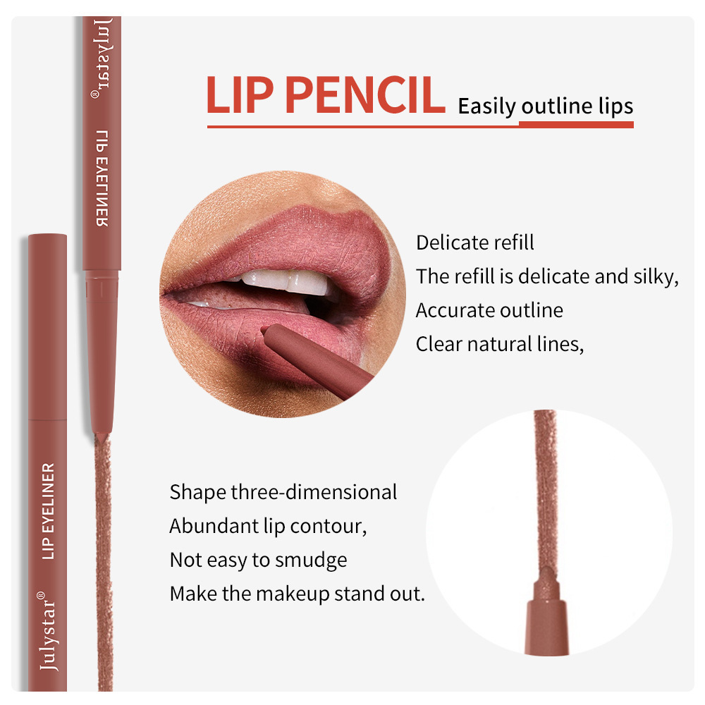 Julystar Lip Pen: Non-smudging Lipstick pen, matte Pink lip gloss, and rotating Lip liner pen set Application Scenario