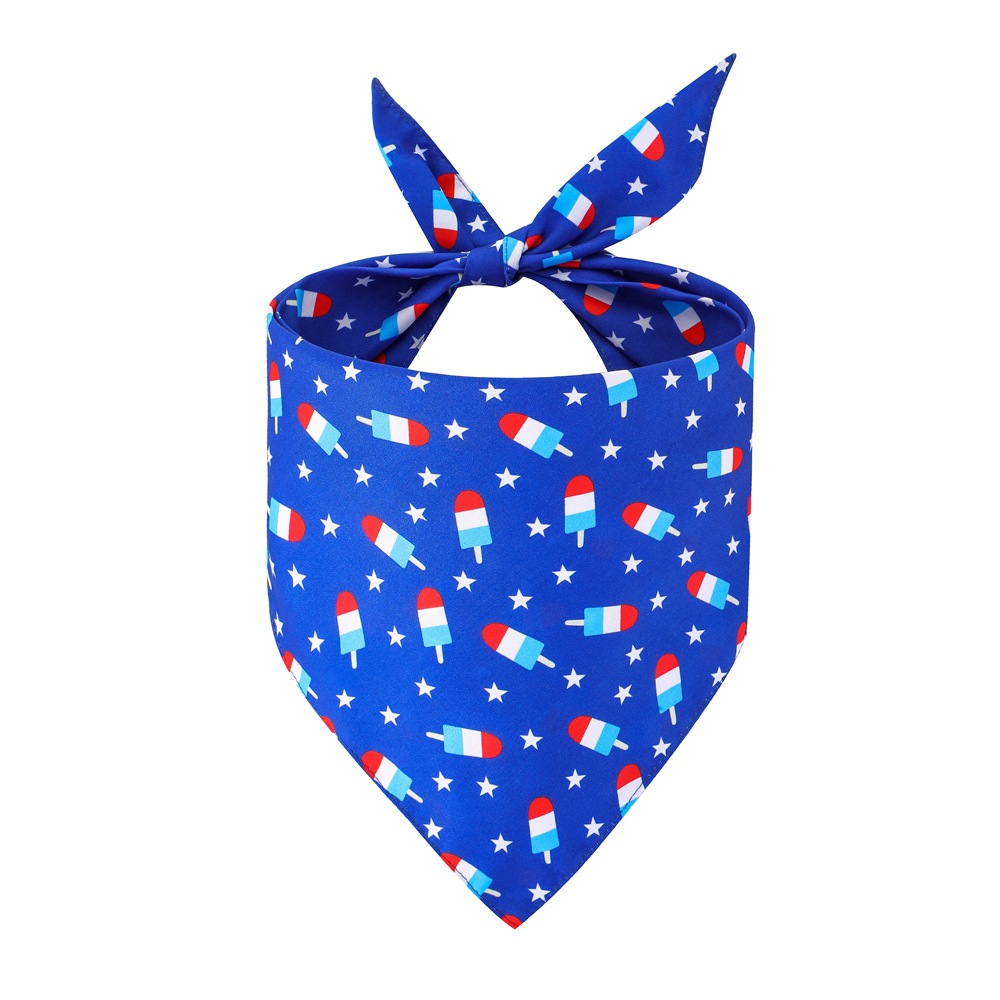 Oferta transfronteriza en stock suficiente bandera estadounidense bufanda triangular para mascotas Día de la Independencia toalla de saliva para mascotas bufanda para perros