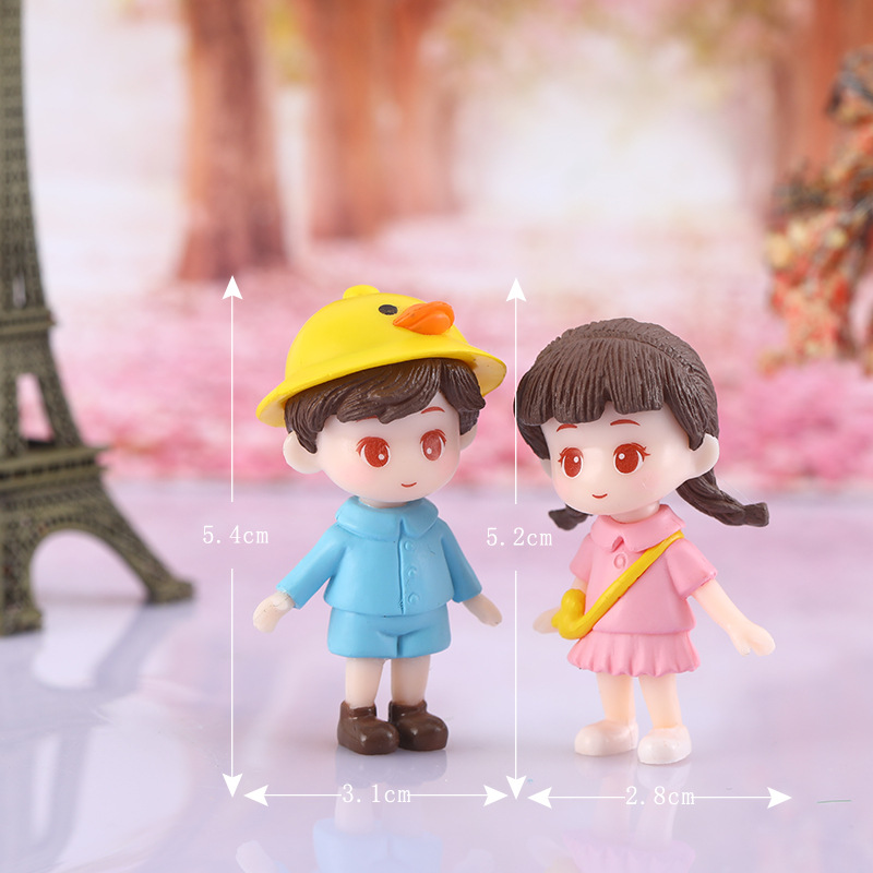 Cặp đôi mũ vàng mini, tiểu cảnh xe hơi – búp bê mô hình DIY đáng yêu (z-CJ-917)