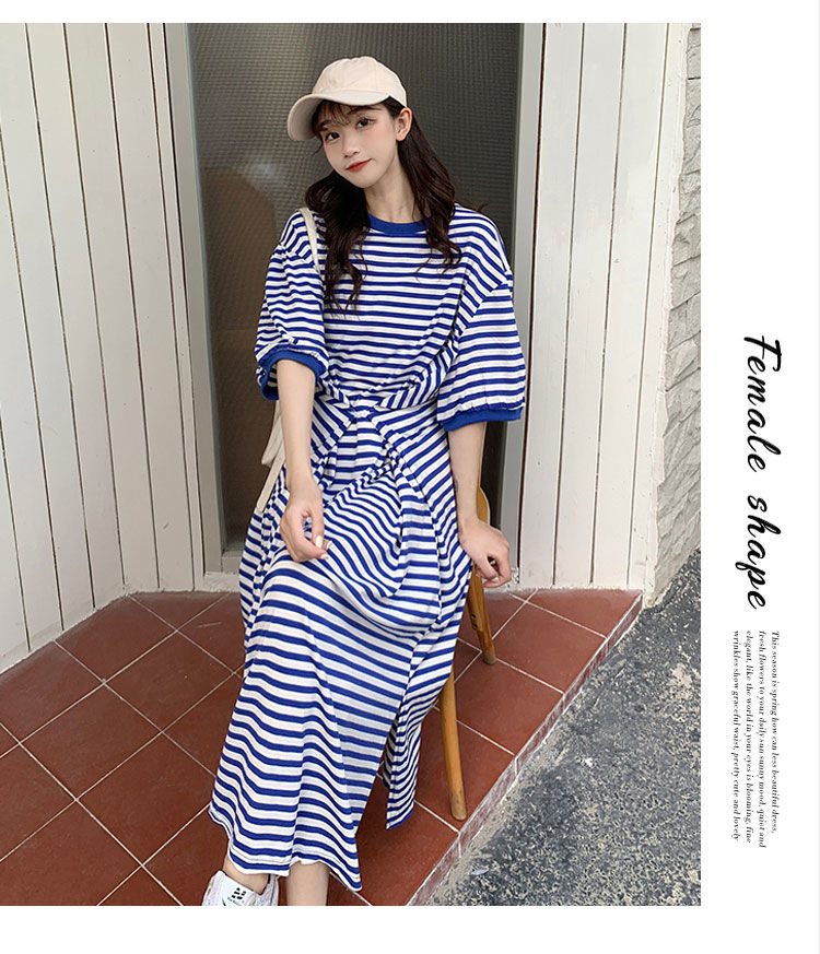 Blue Striped Dress Image 4