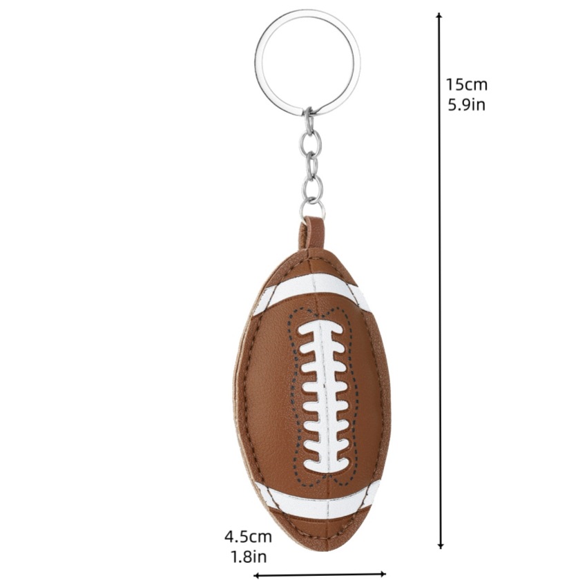 Nuevos productos deportivos viento PU relleno de algodón tipo llavero colgante deportivo béisbol voleibol baloncesto fútbol rugby colgante image 5