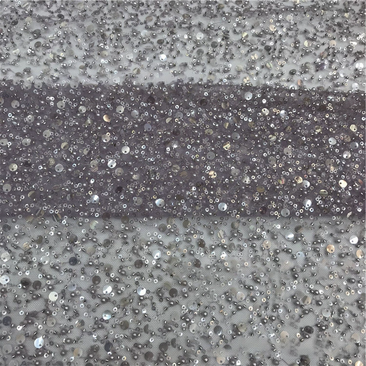 Nail sequins, silver shiny cloth, classic dress, new collection, with embroidery, factory direct supply