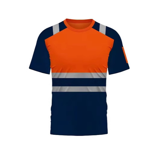 High Visibility Security Work Shirt Summer Breathable Quick Dry Working T-Shirt Reflective T-Shirt Fast Sports Casual Tops