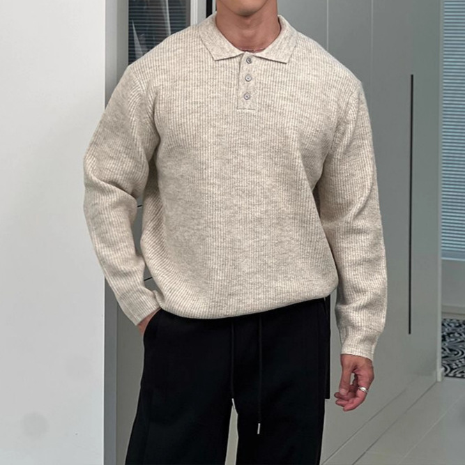 Maglione a collo alto slim fit da uomo – Maglia leggera spazzolata (M-3XL, lavabile in lavatrice, beige/grigio/carbone, abbigliamento minimalista per ufficio e casual)_voghion.com