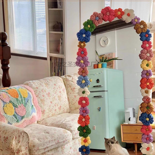 DIY Puff Flower Mirror Transformation Material Edged Full-Length Mirror Puff Flower Colorfulful Handmade Floor Mirror Frame Decoration