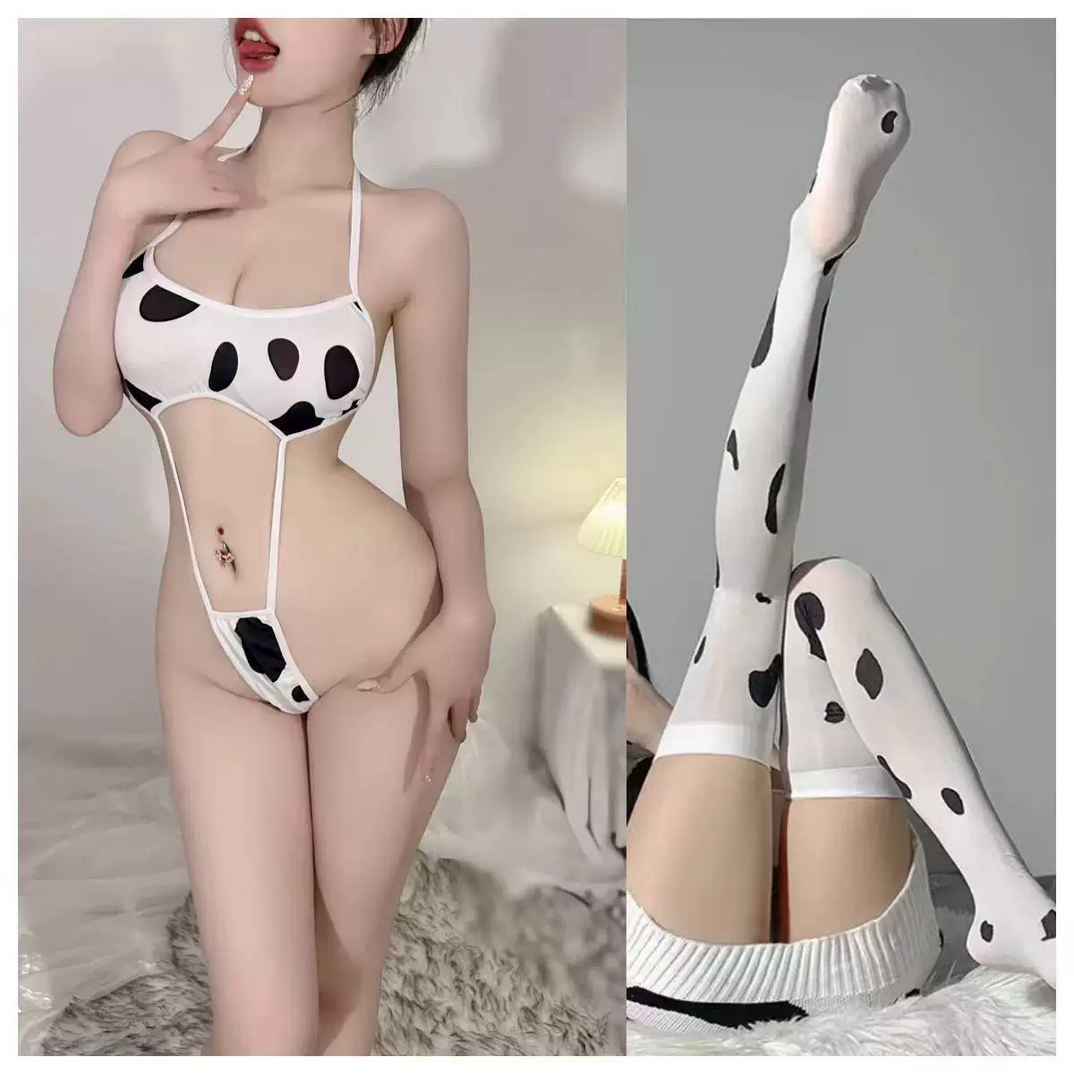Эротическое белье Сексуальная двухмерная корова шнуровка