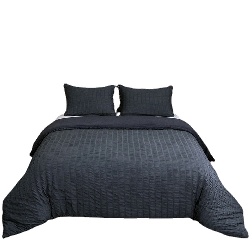 【亞馬遜專供】廠家直銷 2022新款 跨境 泡泡紗套件-藏藍(lán)