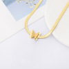 Necklace stainless steel, chain for key bag , pendant, internet celebrity, Korean style, simple and elegant design