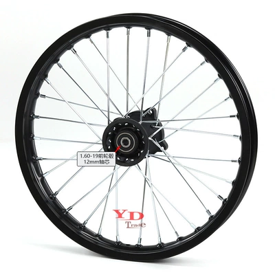 Hub aluminum alloy wheels 1.60-19 - 160-19-inch-front-wheel-hub-12mm-shaft-core-black-rim
