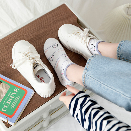 Spring New Women's Socks Korean Style Ins Wind Trendy Cute Japanese Cartoon Short Calf College Style Women's Socks Wholesale 
