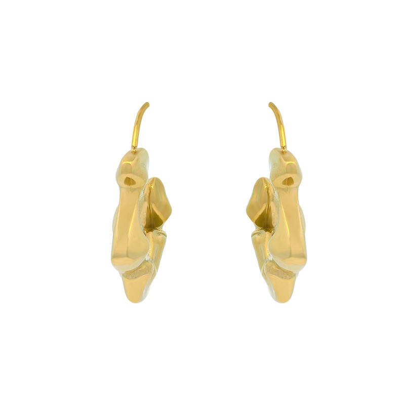 Joyería Xuping, aretes geométricos irregulares de diseño exclusivo, chapados en oro de 14k, sencillos y de alta gama, venta al por mayor para mujeres.
