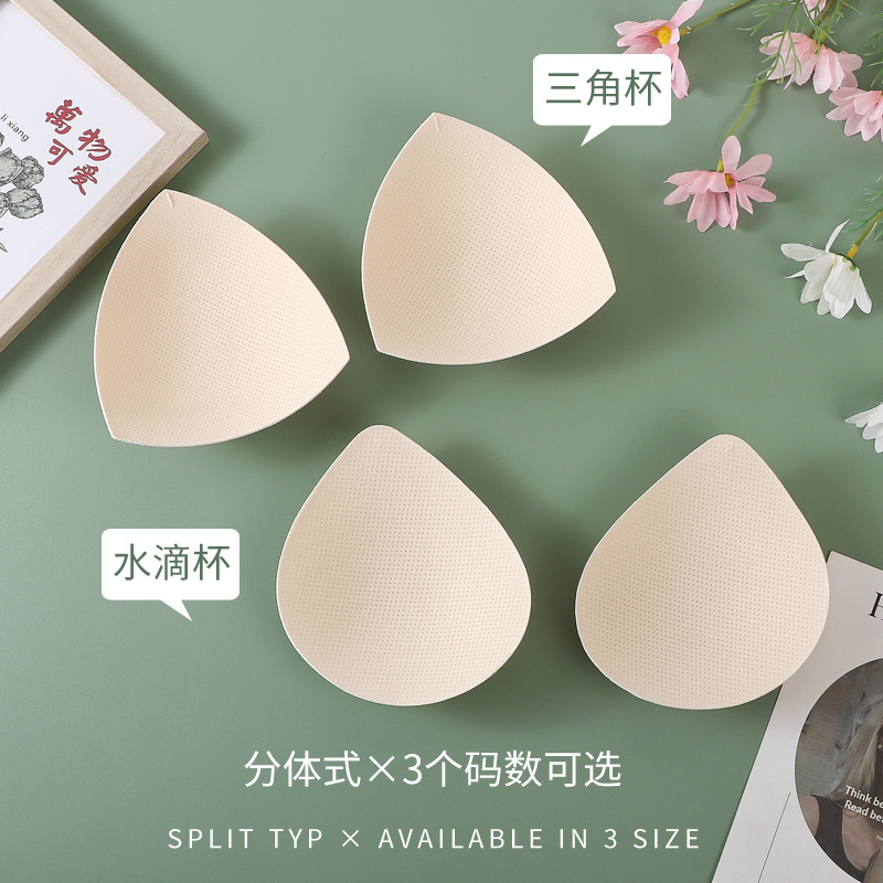 Ultra-thin breathable sponge pad split backless sports bra with replacement anti-exposure breast pads and inserts for women