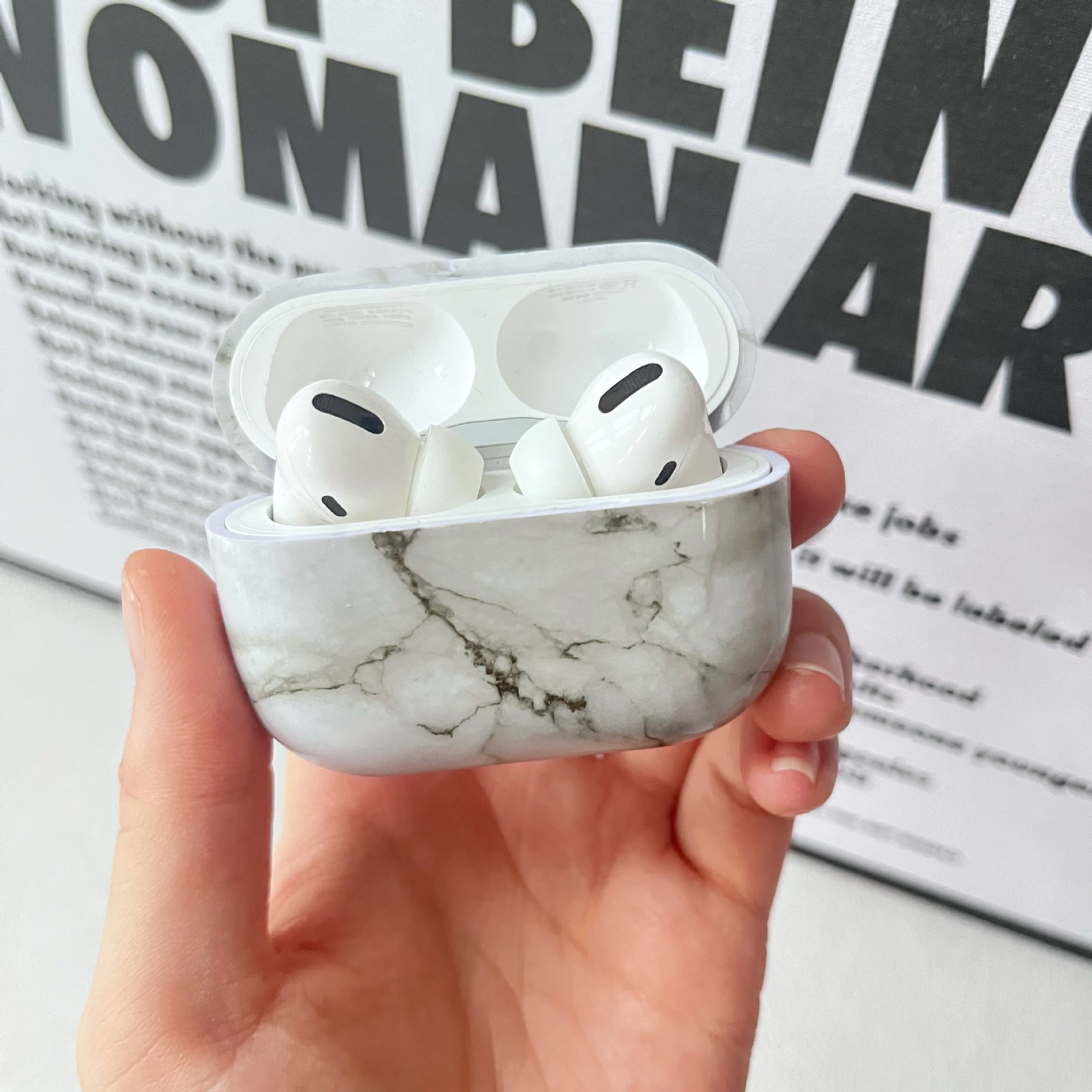 PC Marble Classic Style Wireless Bluetooth Earbuds Case Earphone Cases Phone Accessories display picture 3