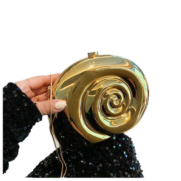 Nueva bolsa de cena de mujer creativa caracol concha de acrílico bolsa de mano personalidad brillante bolsa de noche