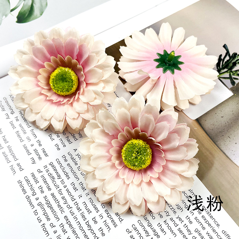 Simulación de la cabeza de gerbera Fulang crisântemo flores falsas DIY tocado material de pinza de flores de fotografía en el hogar adornos florales