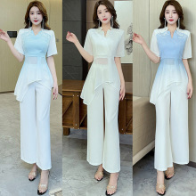 美容师工衣spa足浴技师工作服国风绣花足疗制服沐足工装长裤套装