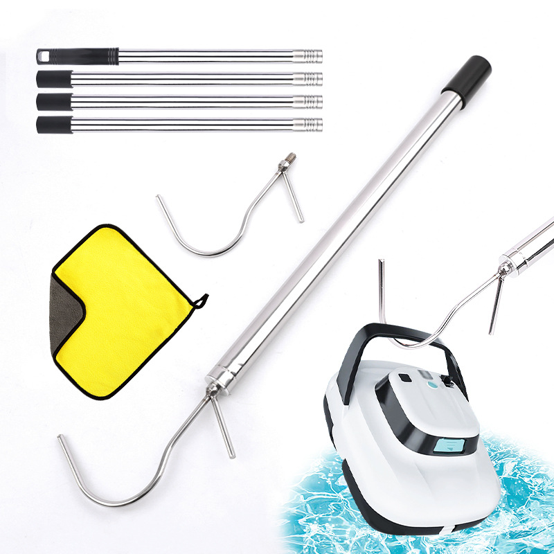 泳池钩批发不锈钢钩头坚固耐用取物收纳方便不锈钢泳池杆清洁杆