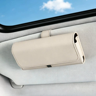 Cross-Border Car-Mounted Glasses Case for Car Glasses Clip/Bill Clip - beige