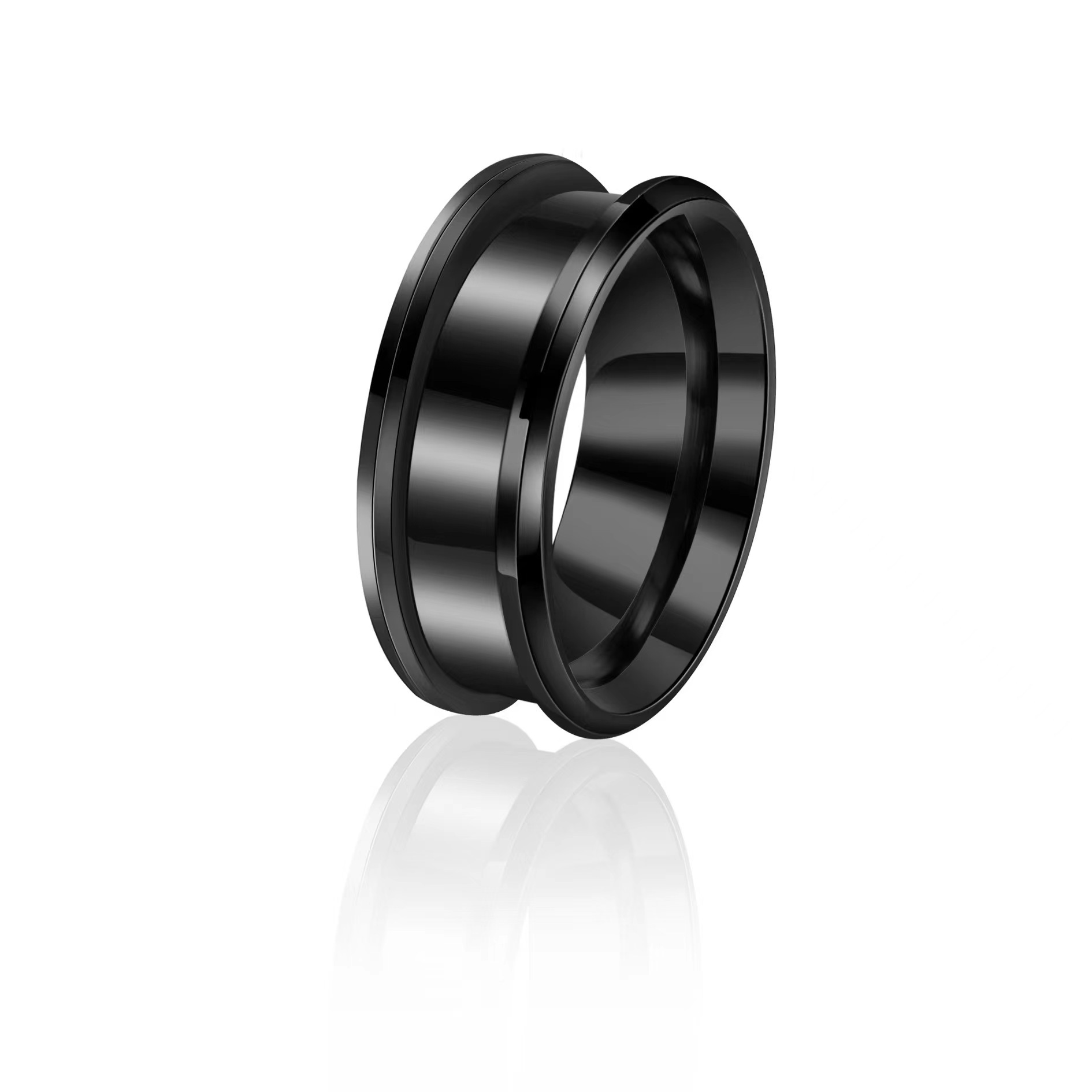 Solid Color Pattern Men's Gender Sweet Solid Color 304 Stainless Steel Plating Gold Plated Men's Rings