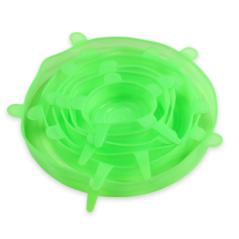 Tapa de conservación de silicona Tapa universal Tapa redonda de silicona Tapa universal Tapa de silicona transparente Tapa de conservación Juego de 6