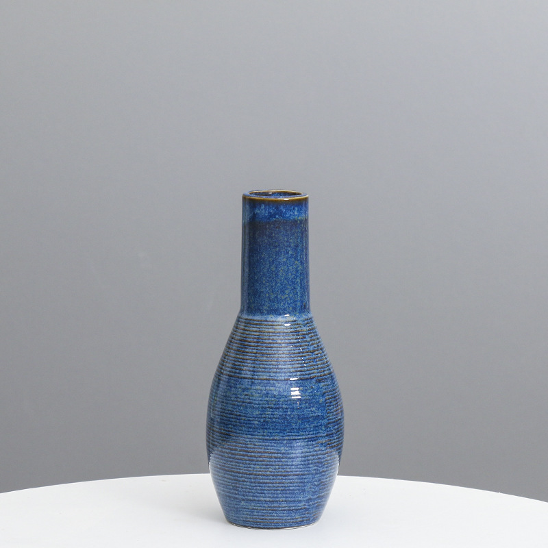 Cerámica moderna simple pequeña boca florero decoración Nordic salón escritorio arreglo floral flor seca decoración del hogar al por mayor