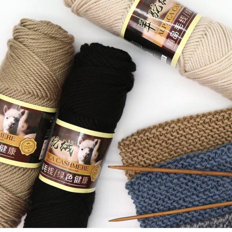 Wholesale alpaca wool ball diy hand woven cashmere thread hook socks scarf thread knitted medium thick 2 two wool