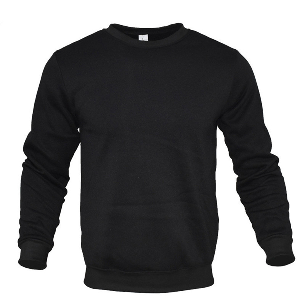 solid color keep warm sports sweatshirt with a round collar