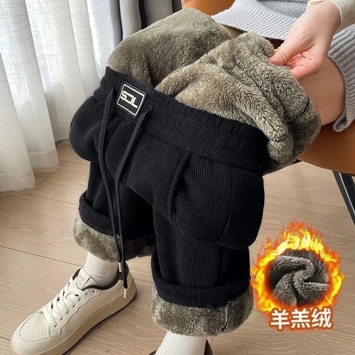 Women's 2025 Autumn/Winter Ultra-Heavy Padded Wide Leg Pants - New Style, Northeast INS Inspired Leisure Loose High-Rise Straight Leg Pants