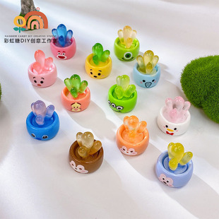 New Cartoon Sanrio printing cute luminous succulent small pot DIY creative jewelry pendant accessories material