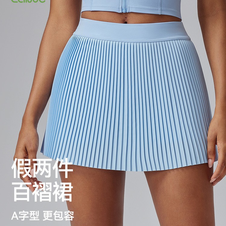 Vesta de golf transfronteriza de tenis de verano adelgazamiento de cintura alta correr deportes anti-straying fitness yoga plegado vestido de busto