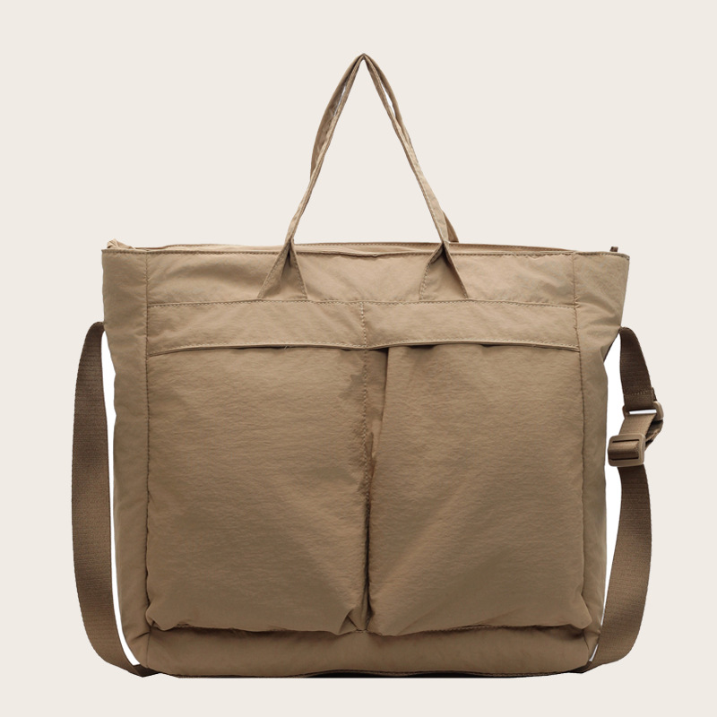 토트 백 이중 사용 Satchel 여성용 대용량 어깨 핸드백 멀티 포켓 중립 새 크로스 바디 백 나일론 헝겊 가방