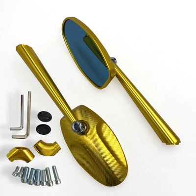 Motorcycle rearview mirror in stock cross-border mirror - gold