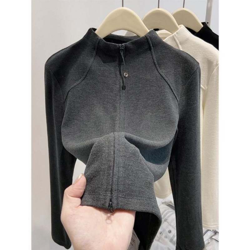 Velvet demi-season base body-friendly sweatshirt