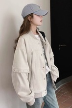 美式复古重工外套新款棒球服女2025春秋工装宽松夹克休闲百搭上衣