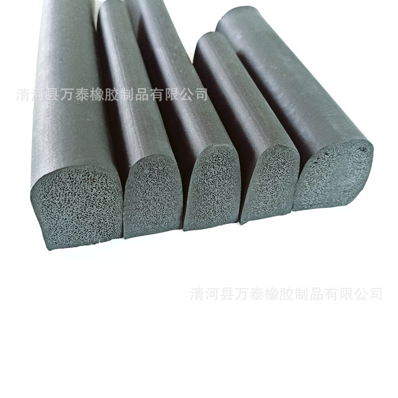 三元乙丙发泡密封条 EPDM半圆平板海绵橡胶条 阻燃耐高温
