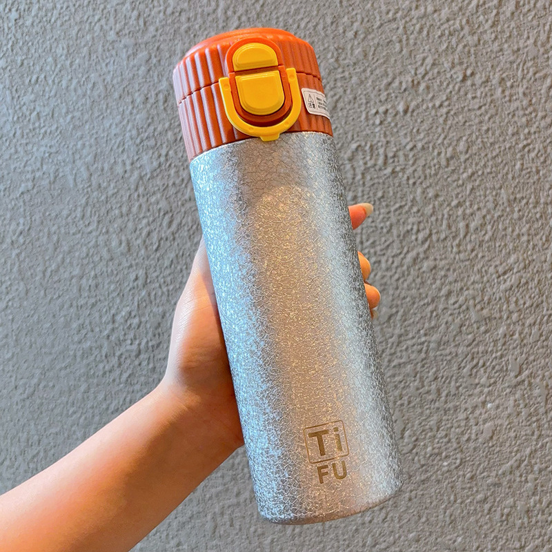 新款覆钛保温水杯大容量车载弹跳盖男女高端商务钛杯家用办公杯子|undefined