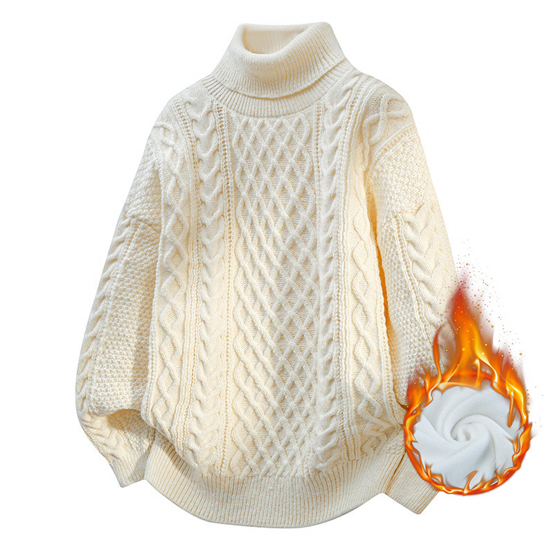 Explosiones transfronterizas de tamaño europeo de gran tamaño de cuello alto este año de vida suéter de Navidad rojo para hombres fábrica de camisetas de punto al por mayor