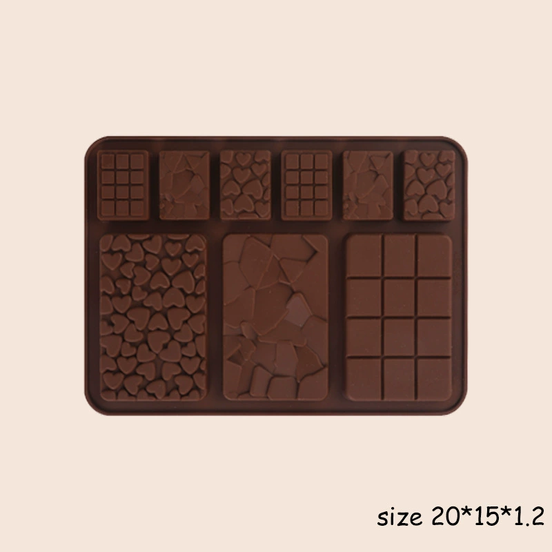 Acrylic-Platinum Silicone Rectangular Mold – Multi-Color Chocolate & Dessert Set, 25.3 x 16.9 x 2.0 cm
