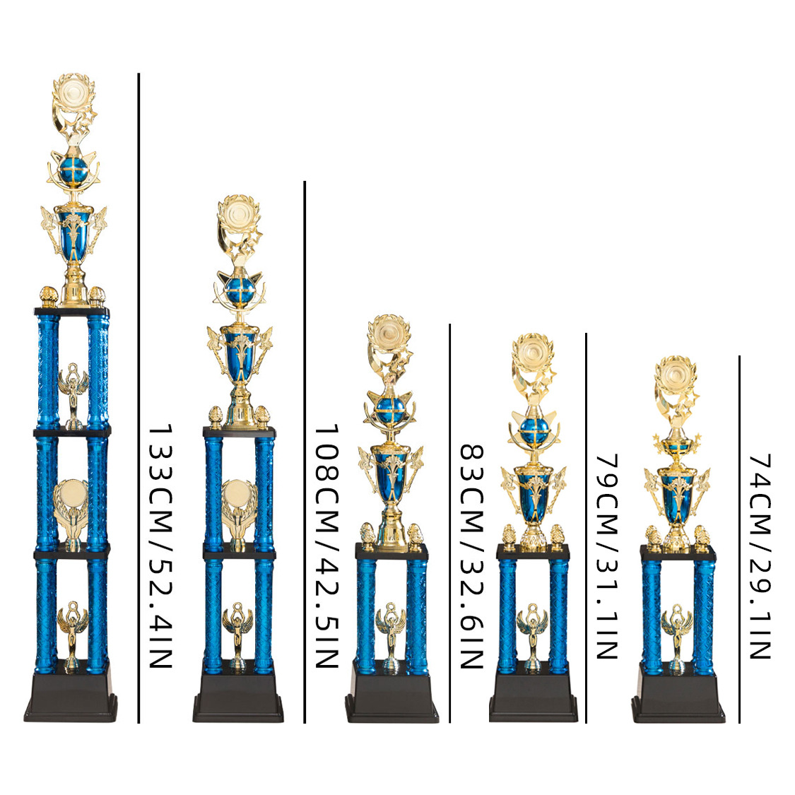 Trofeos personalizados para competiciones de fútbol, artes marciales infantiles, danza y taekwondo; producción y venta al por mayor de pequeños trofeos de plástico para fines conmemorativos.