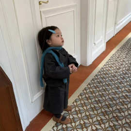 韩版女童套装2025秋冬新款洋气时髦高级感保暖毛呢外套八分裤套装