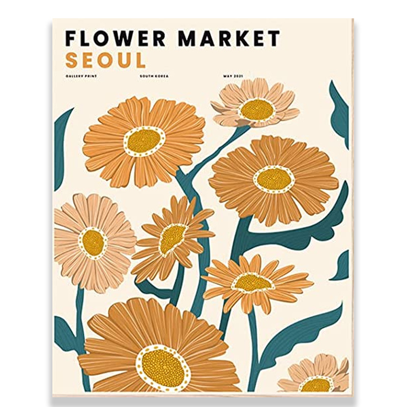 Hot sale Nordic flower Flower canvas painting poster sofa background wall home decoration hanging painting core generation