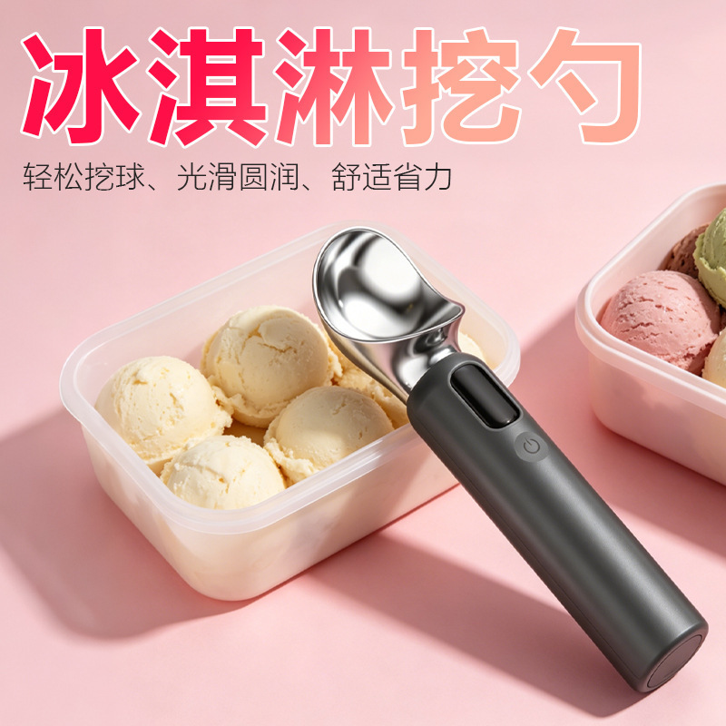 Heated Stainless Steel Ice Cream Spoon, Rechargeable, Portable, Easy to Operate, Electric Heated Ice Cream Spoon
