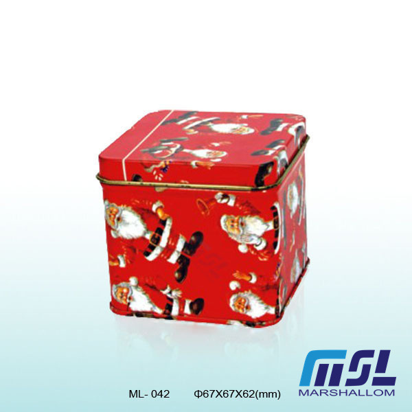 源头厂家 优惠供应精美马口铁ML-042圣诞老人礼品罐 糖果罐