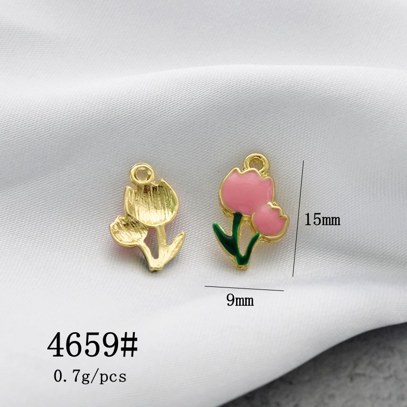 10 Pcs/package Sweet Flower Alloy Enamel Inlay Pendant Jewelry Accessories display picture 7