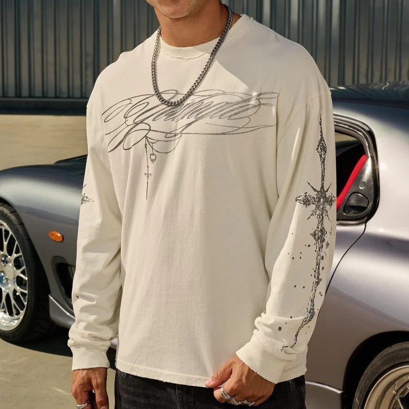 YOUNGLA American-style new autumn/spring long-sleeved athletic fitness top for men, suitable for running, training, and casual wear; also a base layer T-shirt