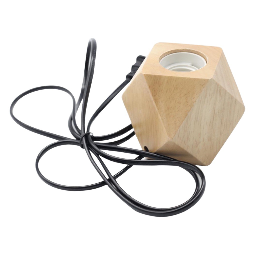 Lámpara de mesa de diamante E27 tornillo portalámparas de madera maciza enchufe plano enchufe redondo británico trípode enchufe lámpara de mesa de madera
