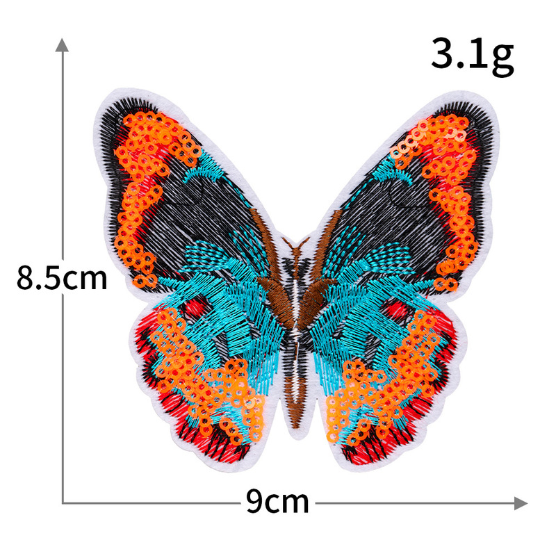 高品質スパンコール刺繍蝶と花コンピュータ刺繍蝶とトンボ刺繍布ステッカー衣類アクセサリー装飾パッチステッカー|undefined